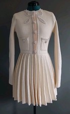 Self - Portrait Cream pearl, Sequin Knit mini dress Size M