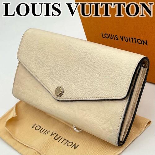 Authentic Louis Vuitton Empreinte Portefeuille Sara Long Wallet Ivory Pre Owned