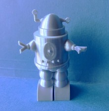 Original 3-D print 1950s Retro robot 3-inch hard plastic toy Spaceman figure 4