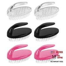 6 Pack Handle Grip Nail Brush Set, Oval-Shaped Nail Scrub Cleaning Brushes