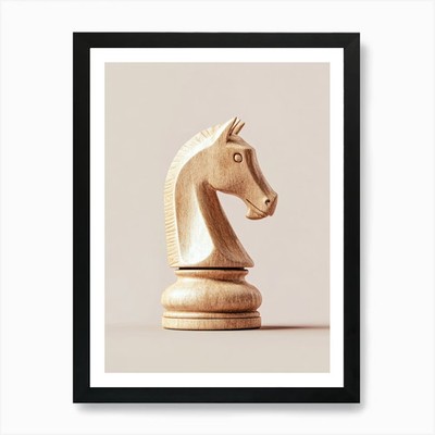 Knight Chess Piece 2 Art Print Framed Wall Art Poster Canvas Print Picture