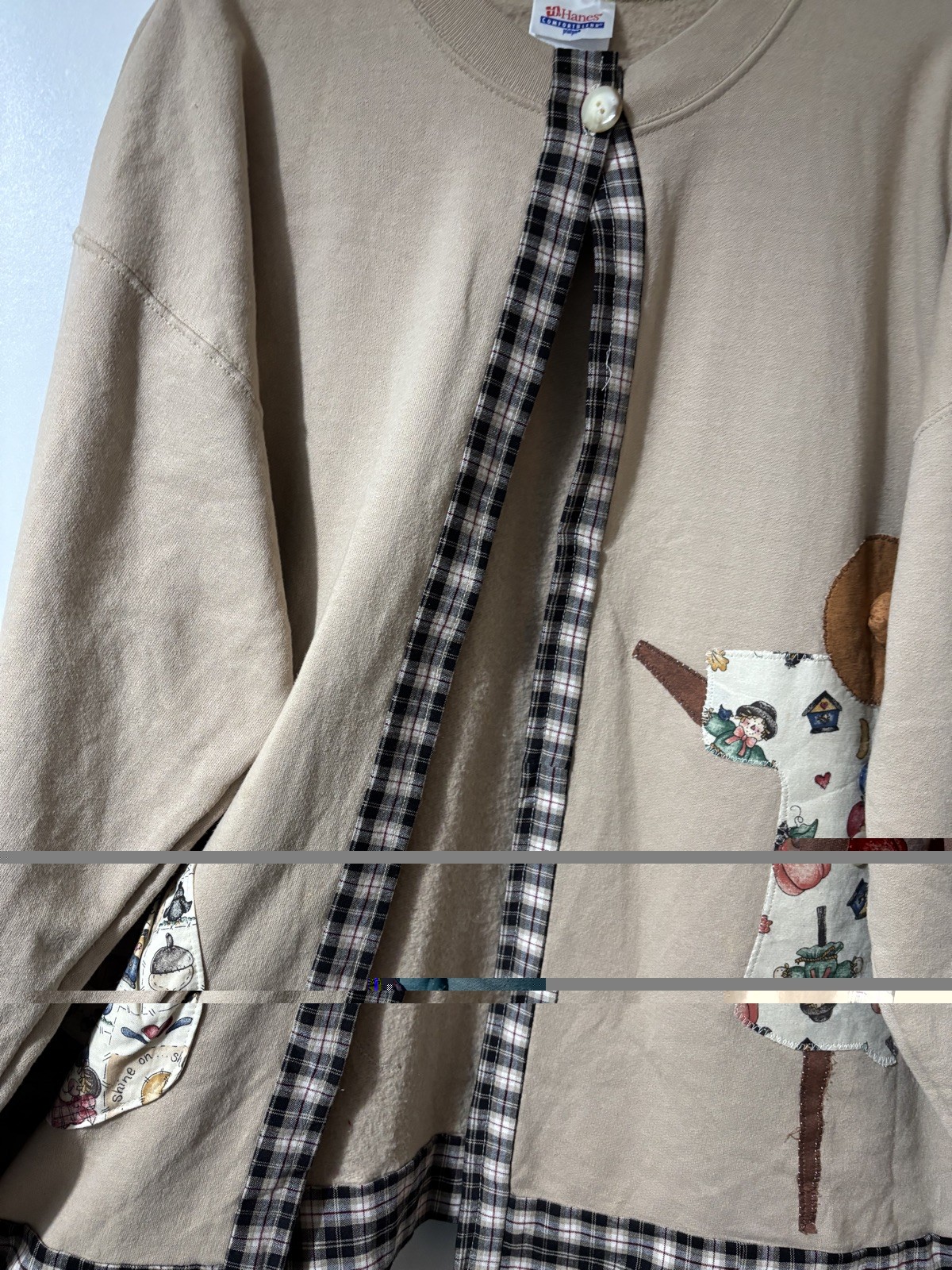 Vintage Handmade Novelty Patchwork Scarecrow Cott… - image 7