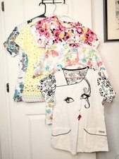 Scrub Tops Lot S Small Nurse Medical Uniform Floral Cute Healthcare Bundle