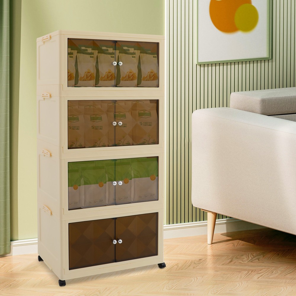 Storage Bins, Foldable Storage Bins, 4-tier Storage Bin Organizer Storage Bins, Foldable Storage Bins, 4-tier Storage Bin Organizer