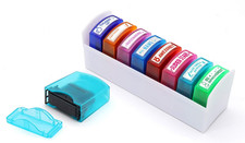 8PCS Teacher Stamp Set,Colorful Self-Inking Motivational Classroom Stamper for G