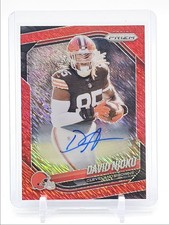 DAVID NJOKU 2025 PANINI PRIZM AUTOGRAPH RED SHIMMER BROWNS AUTO /35 Q5454