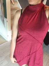 Peep pt Toe Dark Red Above Knee Halter Dress Size Medium very soft