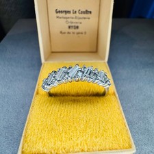 9 carat white gold round cut and baguette diamonds, eternity or wedding ring XL