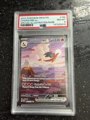 2023 Pokemon Mew EN Charizard ex Special Illustration Rare #199/165 PSA 8
