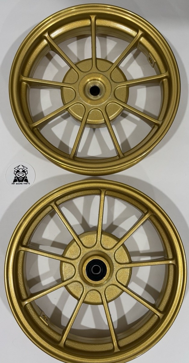 J ① HONDA DIO ELITE ALUMINUM DISK WHEELS RIM SCOOTER GOLD DRUM / DRUM