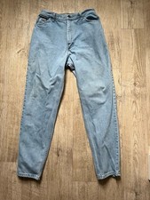 Vintage Women Wrangler Mom Jeans Denim Light Wash High Waist Cowboy USA 14