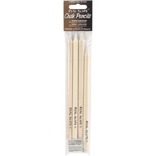 Pepperell Real Slate Chalk Pencils 10mm 4/Pkg -With Sharpener
