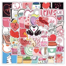 100 PCS Heart Stickers Love Stickers Pack for Valentine's Day, Water Bottles,...