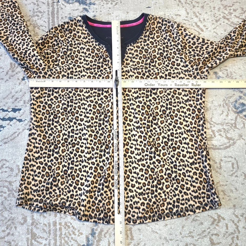 Betsey Johnson Cheetah Leopard Animal Print Pajama Set Womens Size XL - Image 4 of 4