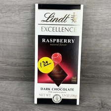 🟢 New Lindt Excellence Raspberry Fruit Dark Chocolate Pieces 3.5oz (1-Bar)