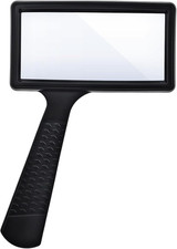 5X Rectangle Reading Magnifier, Large Handheld Rectangular Magnifying Glass for