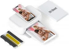 4x6 Photo Printer for iPhone Android, Portable, with 20 Sheets & 1 Ribbon
