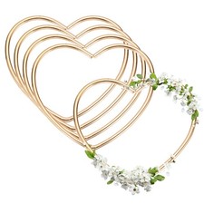 5 Pcs Dream Catcher Rings, 2 Inch Heart Wreath Macrame Hoop Catcher Ring, Gold