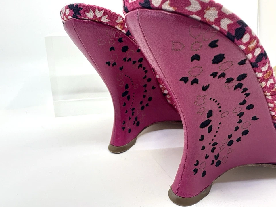 Jimmy Choo Cuñas Florales Algodón Estampado Bayas Talla 39.5 Foto 3 de 4