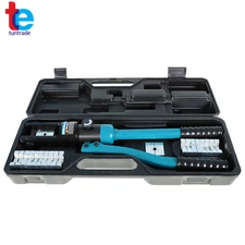 New Hydraulic Cable Lug Crimper 16Ton Tool Kit Includes Crimping Tool W/13 Dies
