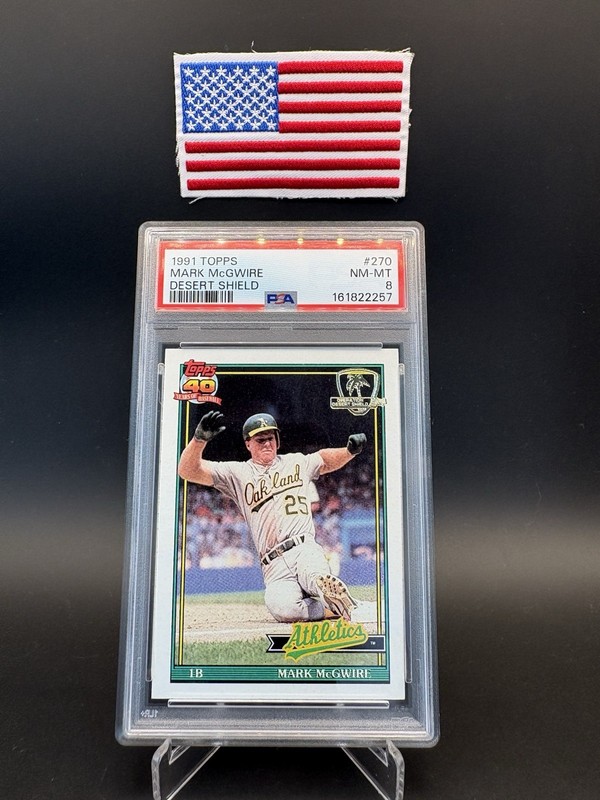 1991 Topps Desert Shield Mark McGwire PSA 8. 35th Anniversary 🇺🇸 Low Pop