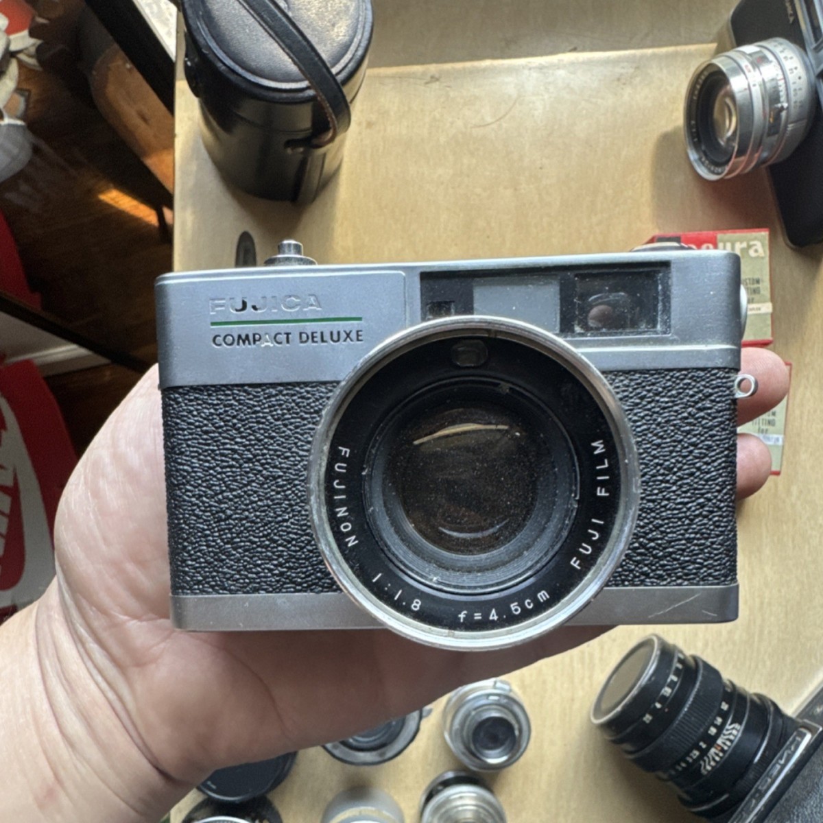 Fujica Compact Deluxe 35mm Rangefinder Film Camera For Parts