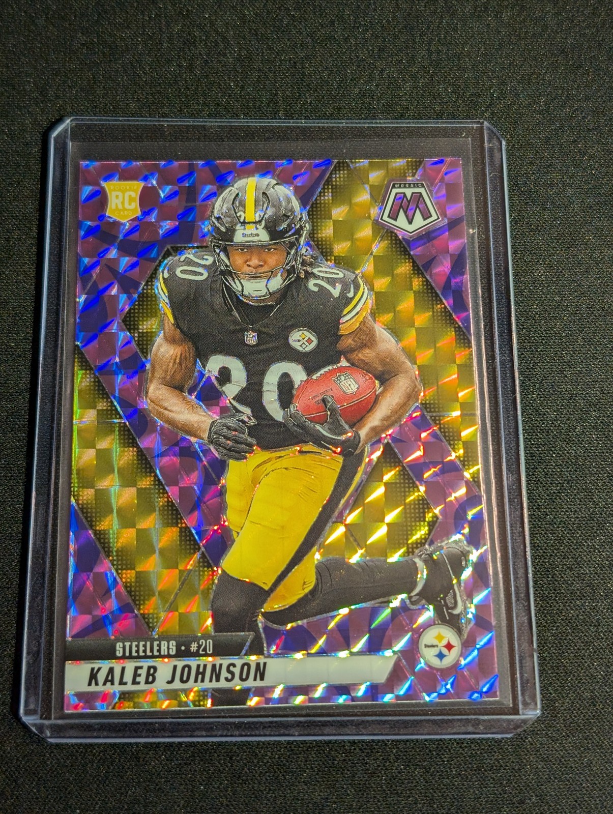 2025 Panini Mosaic #315 Kaleb Johnson Mosaic Reactive Purple