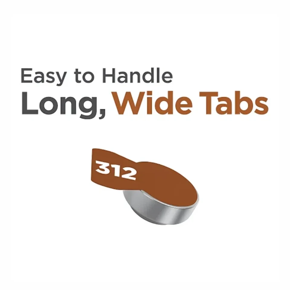 RAYOVAC EXTRA HEARING AID BATTERIES SIZE 312 ZINC AIR LONG LASTING POWER 60 PACK - Image 3 of 4