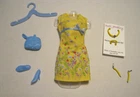 BARBIE FASHION CLOTHES ~ YELLOW FLORAL PRINT COTTON OUTFIT w/ACCESSORIES SET