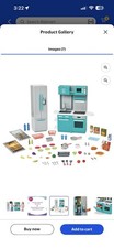 Pretend Play Kitchen Set with Light-Up Stove, Realistic Refrigerator, Accessori  