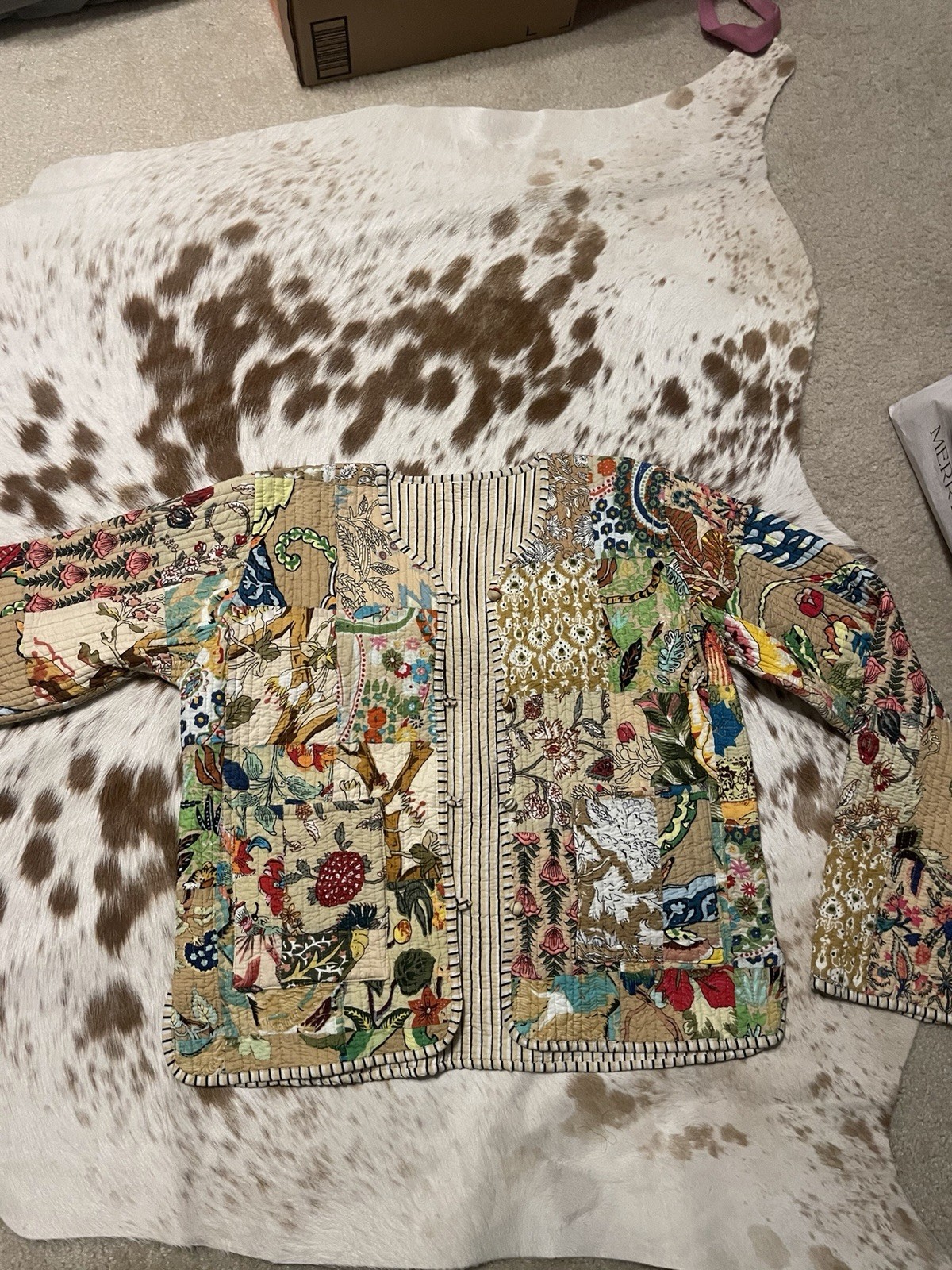 Boho Quilted Patch Work Jacket - image 1