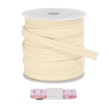 Flat Drawstring Cord 12mm x 22 Yd Replacement Flat Rope with Ruler Cream