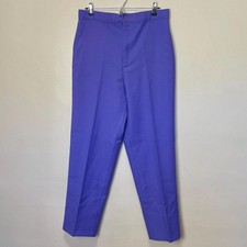 Grape Purple Vintage 70s High Waist Pleated Colorful Trousers