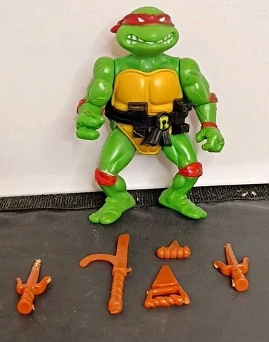 Vtg. Teenage Mutant Ninja Turtles Soft Head Raphael Near Complete No Stars 1988