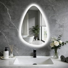 16x24 LED Bathroom Mirror W/ Lights Irregular Lighted Bathroom Vanity Mirror