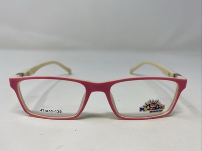 KIDME BAILEY C030 47-15-135 Pink/Cream White Full Rim Eyeglasses Frame J982