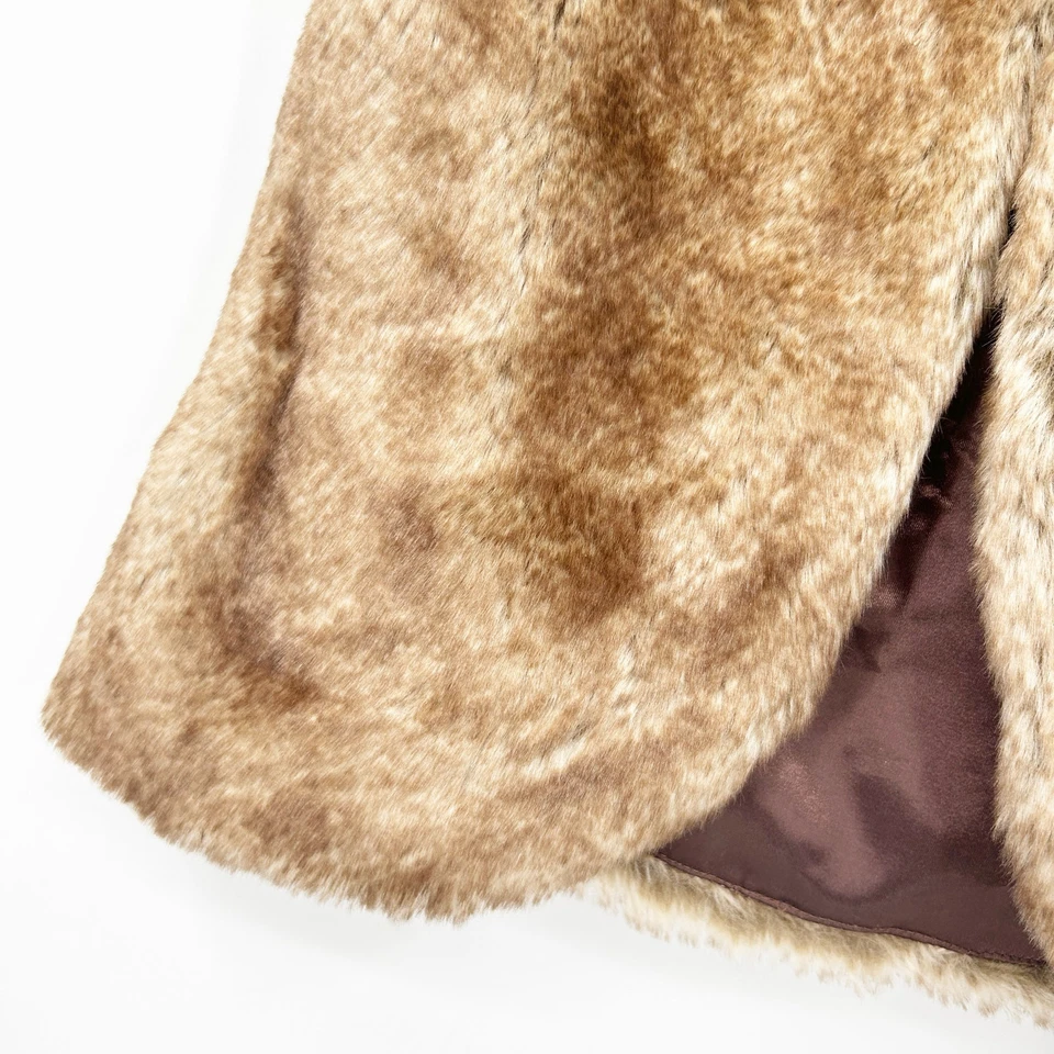 Hanna Andersson Niñas Acogedor Cálido Imitación Piel Nieve Invierno Chaleco Talla 8 Marrón Foto 3 de 4