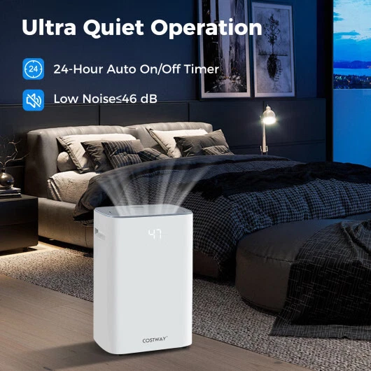 Deshumidificador con Drenaje Automático o Drenaje Manual para Hogar Sótano-Blanco - Color: Foto 2 de 4