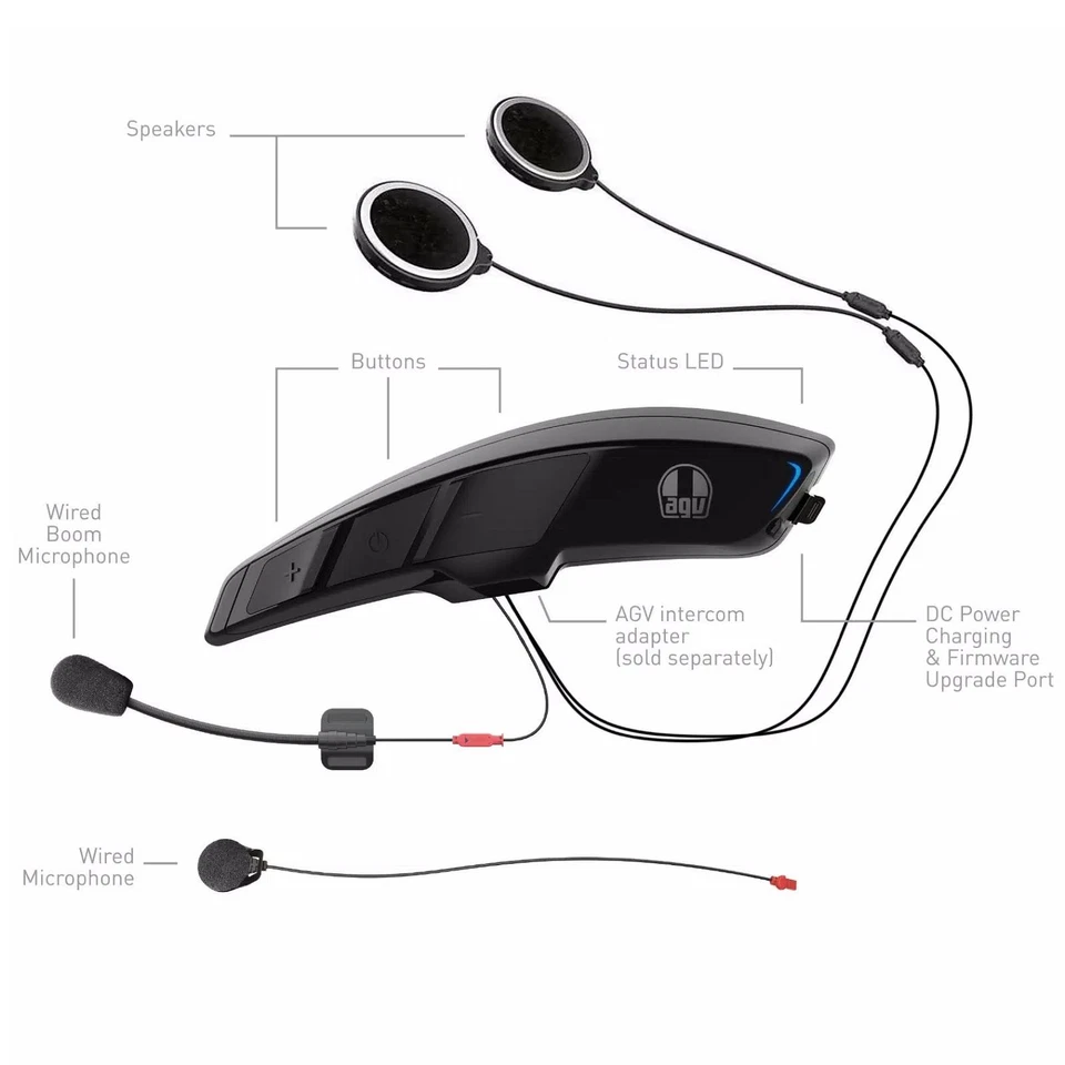 AGV Ark Motorcycle Helmet Bluetooth Intercom Kit - Image 2 of 4