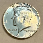 1966 SMS satiny gem BU (Special Mint Set) 40% silver Kennedy half. #1