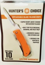 Hunter's Choice Replaceable Blade Folding Knife, w/ 10 Wiebe Wicked Sharp Blades