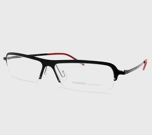 Carrera CA6151 0DZ Mezzo Cerchio Carbonio Fibra Rettangolare Montature  Occhiali | eBay