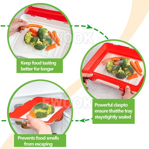 1/4/8X Creative Food Preservation Tray Food Fresh Keeping Food Storage Kitchen - Picture 5 of 18