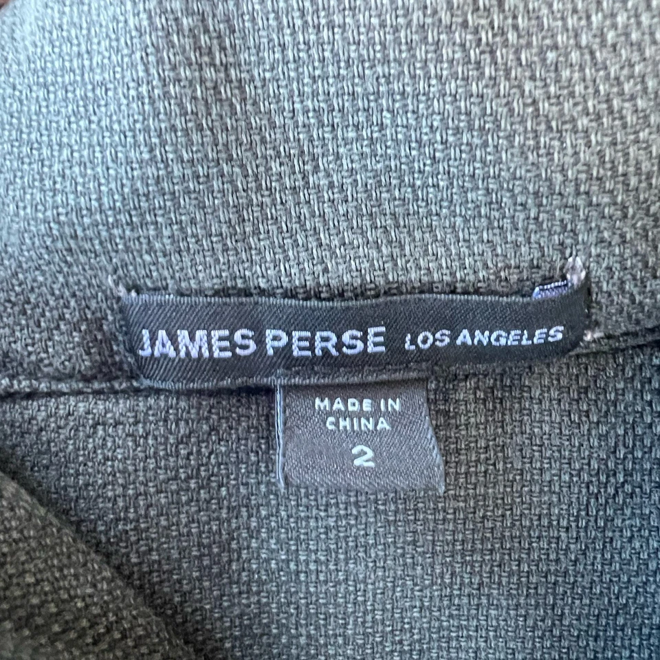 Chaqueta Parka James Perse Yosemite Con Capucha Utilitaria Gris Talla 2/M Ligera Foto 2 de 4