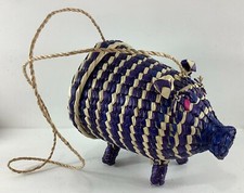 Borsa maiale in paglia di palma intrecciata naturale fatta a mano