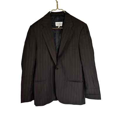 Maison Margiela Men's Collection Brown Pinstripe Wool Used