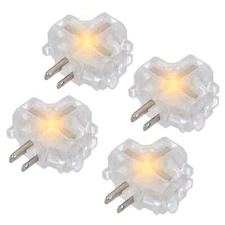 3-Outlet Grounding Adapter Heavy Duty 3 Way Plug Adapter ETL Listed Grounded ...