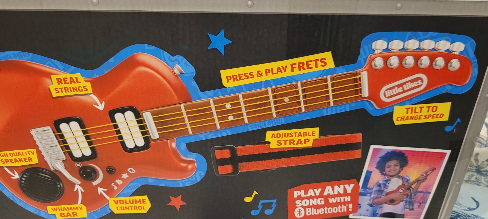 Little Tikes My Real Jam Electric Guitar Toy Guitar With Case and Strap