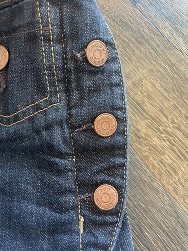 Designer Marc Jacobs Dark Wash Denim Shorts Jeans with Snaps Size 0. 13” X 11” - Picture 4 of 11