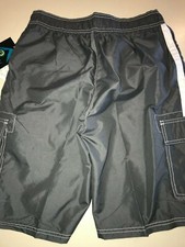mens medium NEW NWT gray SWIM WEAR SHORTS TRUNKS kanu surf brand POCKETS  